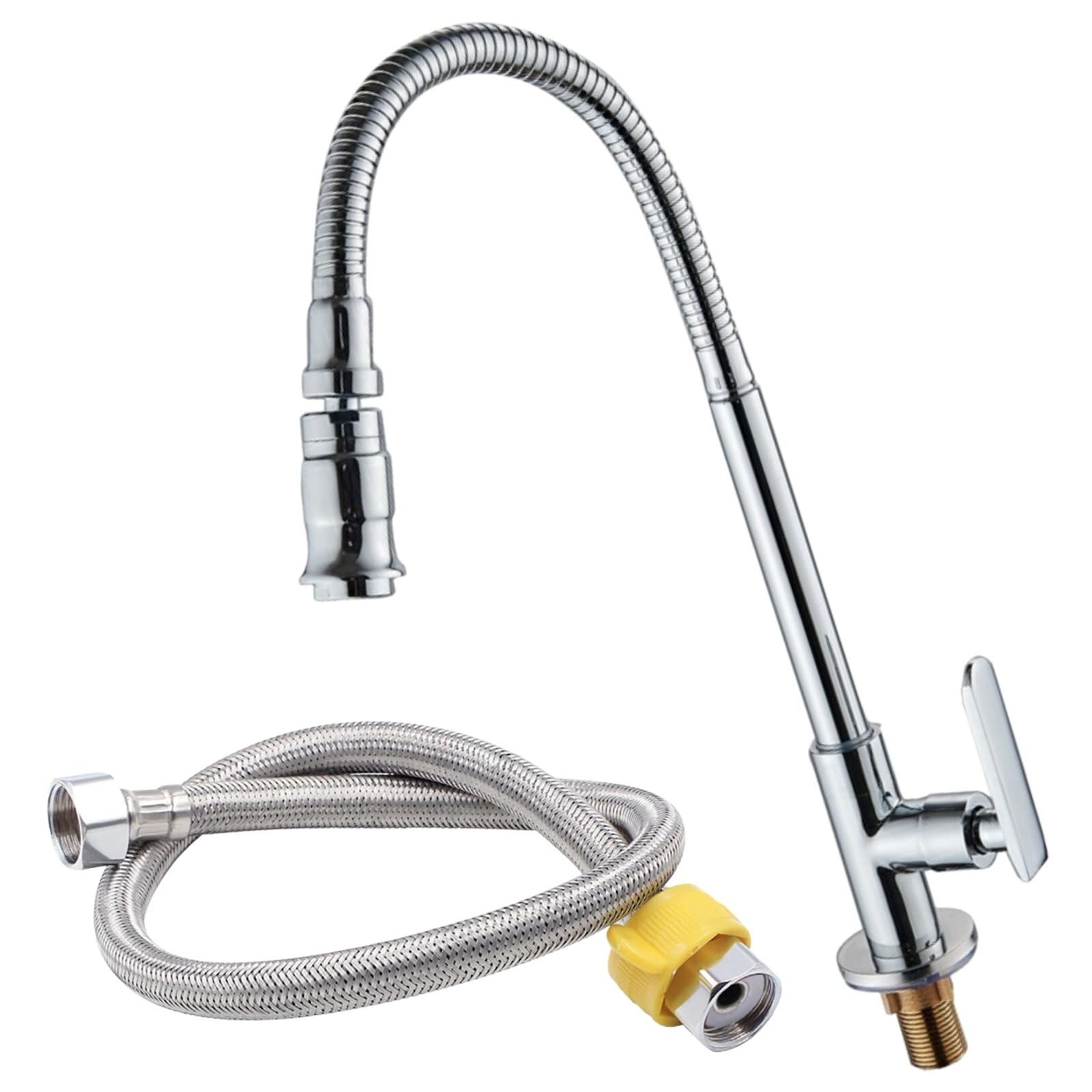 混合水栓シルバー蛇口 フレキシブルホース付き 混合水栓シルバー蛇口 フレキシブルホース付き 混合水栓シルバー蛇口