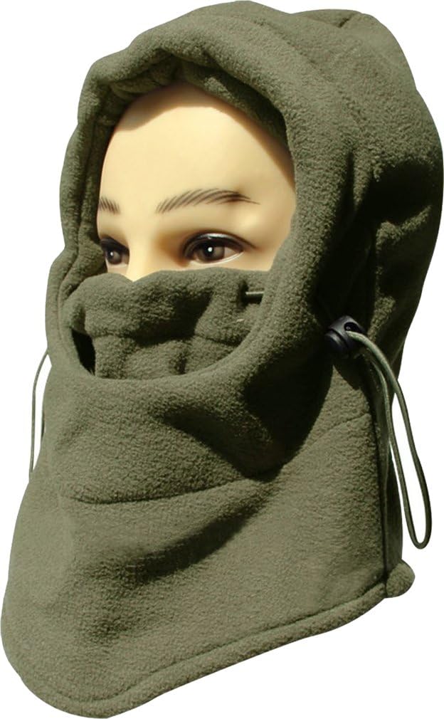 Andyshi Winter Snowboard Face Hat Fleece Hood Ski Mask Wool Beret Balaclava Green