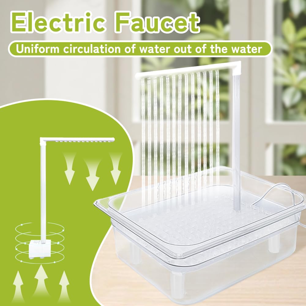 WQY GroceryShop Parrot Bathtub Indoor Automatic Bath Shower with 180 &deg; Circulating Faucet Contains USB and Power Plug for Medium Birds African Grey Amazon Conure Parakeet Cockatiel Lovebird - image 5