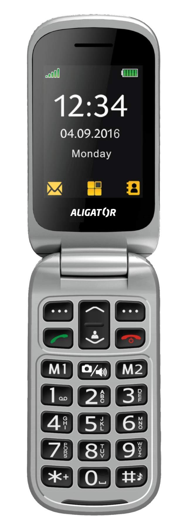 ALIGATOR V650 Téléphone Portable Senior SOS Localisateur Noir