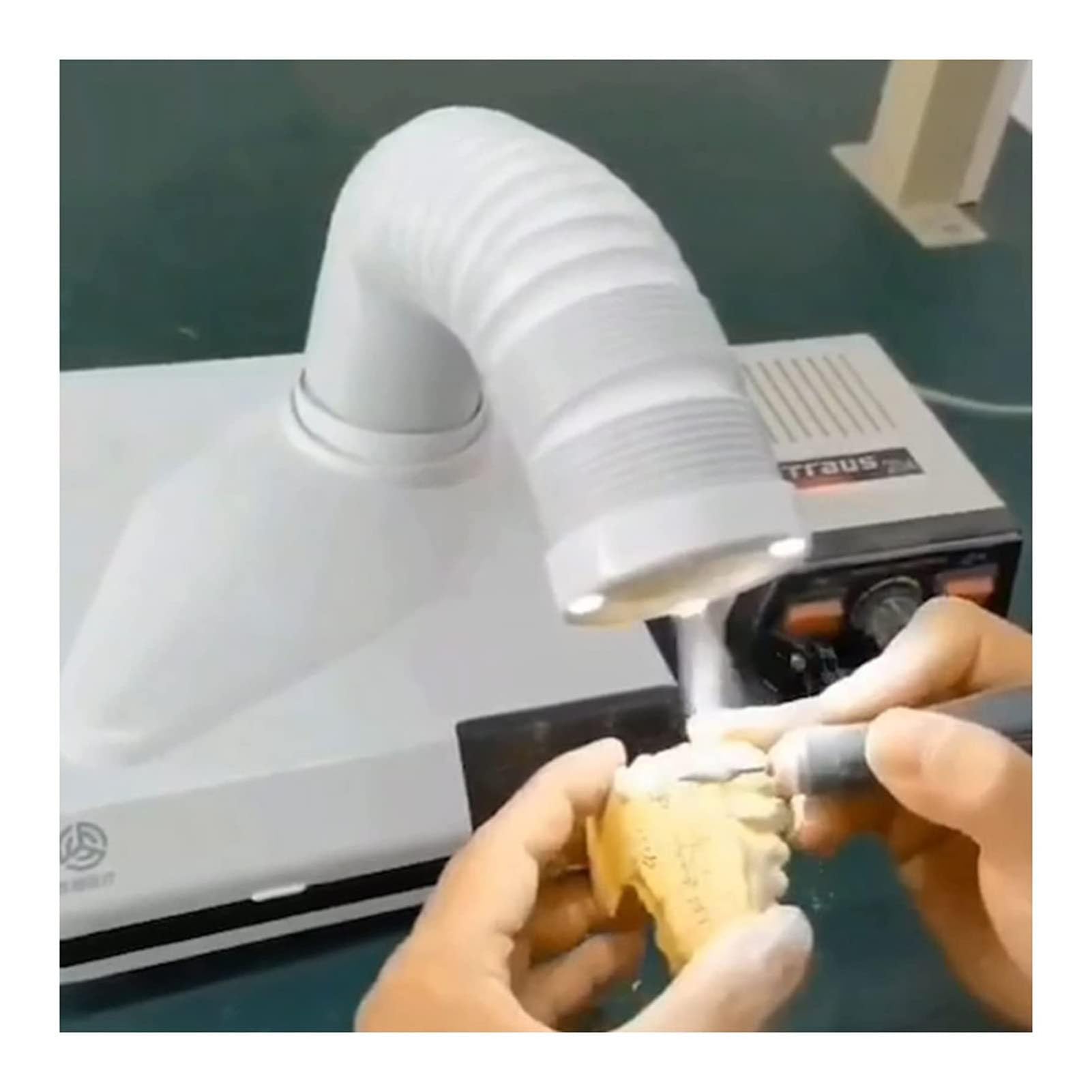 Aspirapolvere portatile da scrivania, collettore di polveri da laboratorio con tubo retrattile e LED, girevole a 360°, per laboratorio odontoiatrico e salone di bellezza