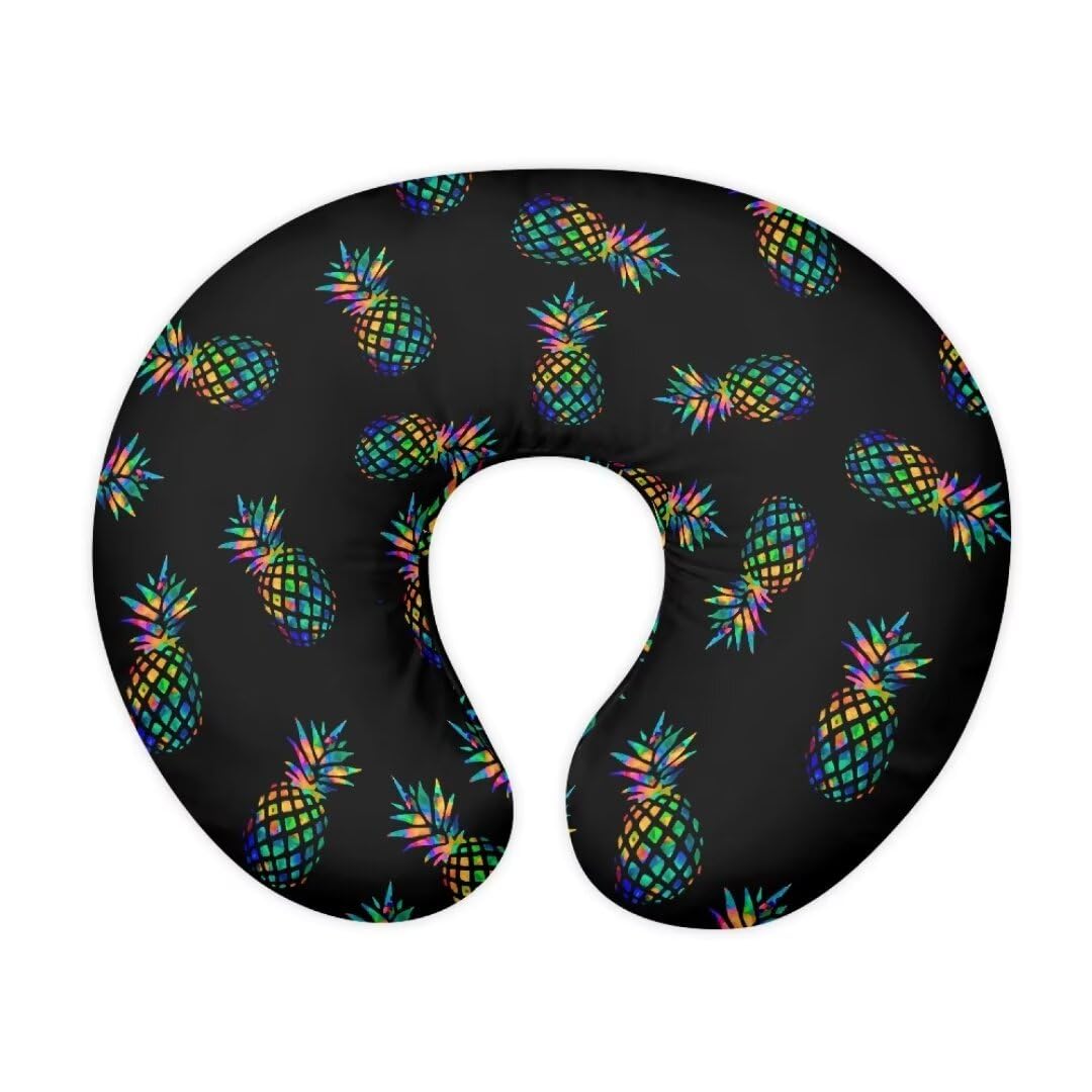 Jeiento Rainbow Pineapple Nursing Pillow Covers Elastic Breastfeeding Pillow Slipcover Fits the Original Support for Bottle Feeding Pillowcase Breathable & Skin-Friendly Cover