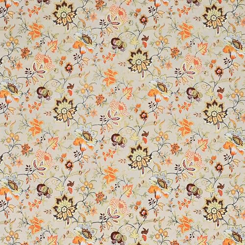 Image of Mafatlal Saanjh 144 TC Cotton King Bedding Collection 108x108 Inch | Warm Season Cooling Comfort | Ethnic Look | Floral Finish | Lightweight Smooth Fabric | Pillow Cover Included | Pastel Cream