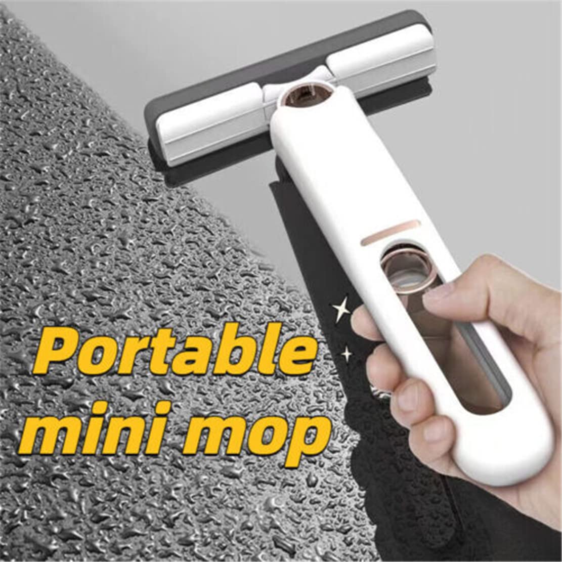 Mini Multifunctional Hands-Free Mop, Hand- Washable Desktop Cleaning Mop, Portable Self-Squeeze Mini Mop, Mini Lazy Hand Wash-Free Cleaning Mop Strong Absorbent Mini Mop