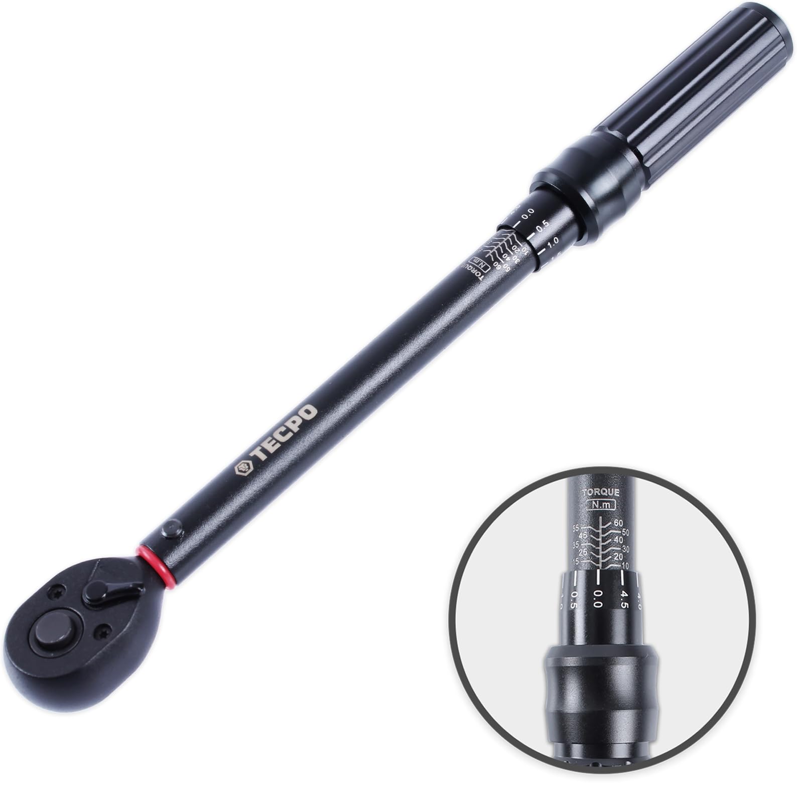 TECPO Motorrad Drehmomentschlüssel Set 3/8" 5-60Nm Schlüssel feine Abstufung