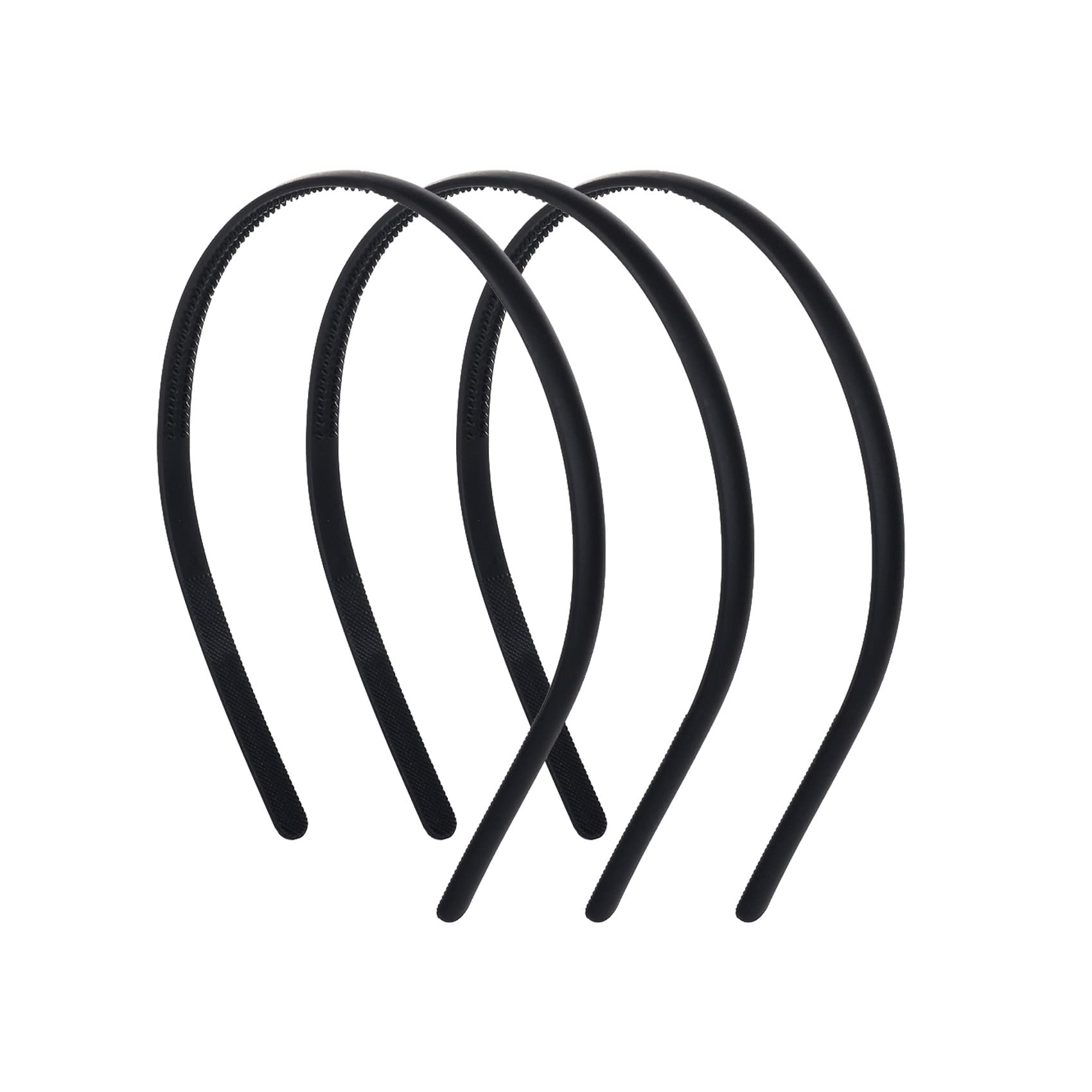 Olakin Diademas(3 Piezas), 8mm Liso Diademas de Plástico, Unisexo Fina Diadema Plano con Dientes