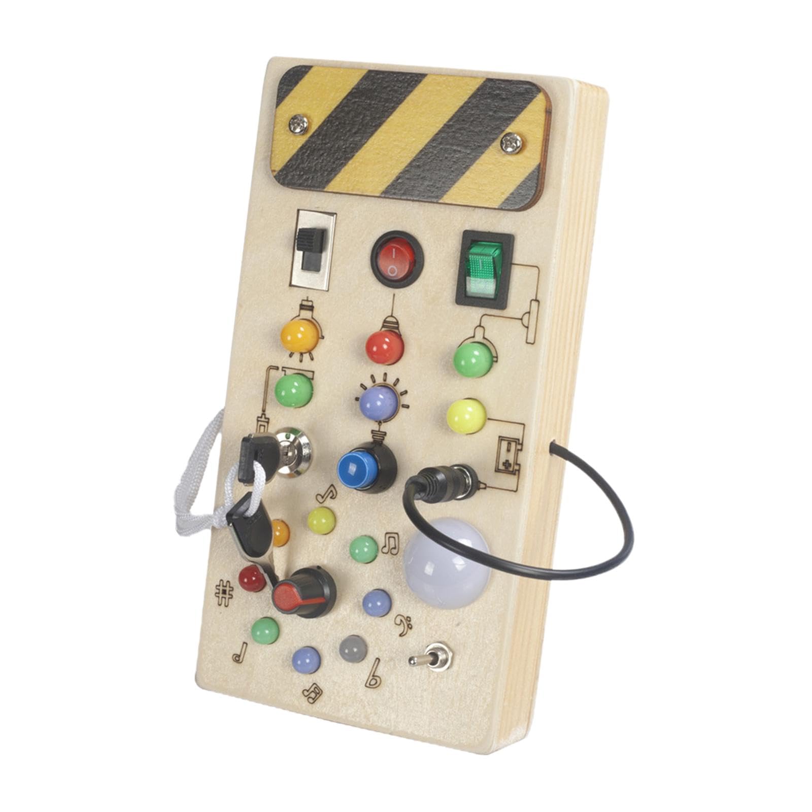 Sharplace Tablero de Actividades con Interruptor de Luz, Juguete Educativo para El Desarrollo de La Motricidad Fina, Juego de Cognición con Panel de