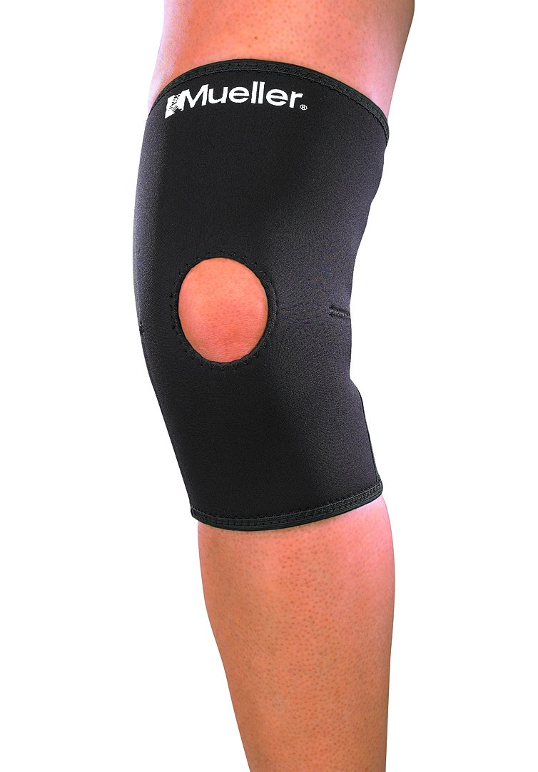 MUELLER Knee Sleeve Open Patella, Black, Large