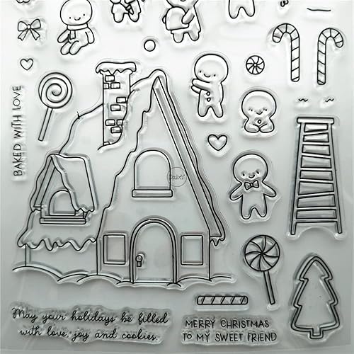 Miniatura 5 de DzIxY Casa de muñecas de Navidad sellos transparentes y troqueles de corte de metal para hacer tarjetas, álbumes de recortes, suministros de papel,