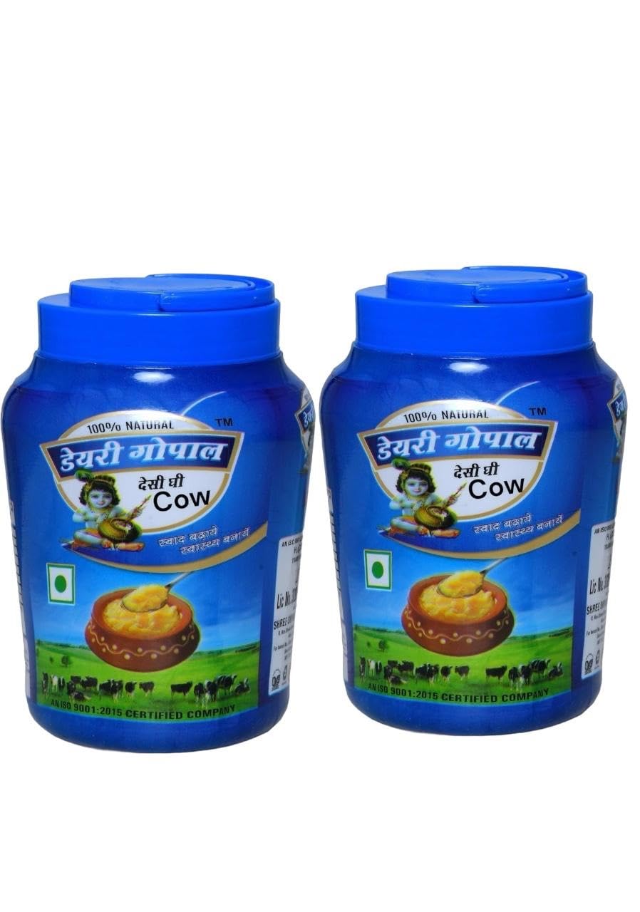 MISHITA Dairy Gopal Pure Desi Cow Ghee For Better Digestion And Immunity Homemade Organic And Fresh Ghee Prepared Using Traditional Method Pure, Natural & Healthy 1 Ltr Jar (Pack Of 2) 900 Grams (B0D92VG4RZ) Amazon Price History, Amazon Price Tracker