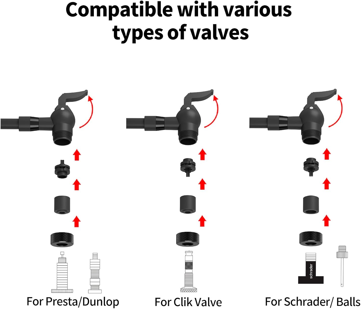 Mini Electric Bike Pump,Compatible with Presta Schrader Clik Dunlop Valves,120 PSI Portable Inflator with LED Display, 50s Fast Inflation, Pressure Memory, USB-C Rechargeable