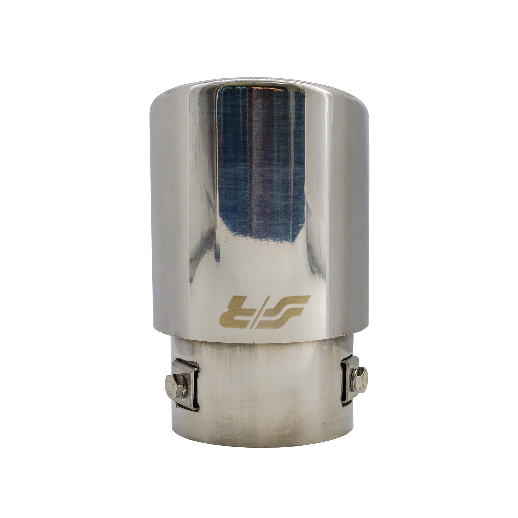 Simoni Racing Embout d'Échappement Ovale/Oblique Inox - 88x82xL125mm - Montage ->74mm