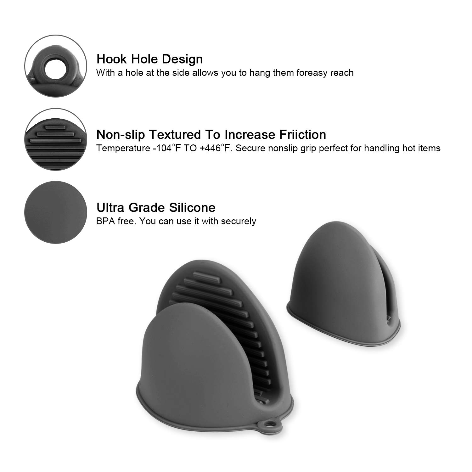 Uktunu Silikon Topflappen 6er Set - Rutschfeste & Hitzebeständige Untersetzer