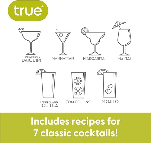Miniatura 4 de True Maraca - Coctelera de recetas con tapa y colador integrado 16 onzas