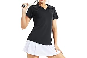 Women's Tennis Shirt: Collared V-Neck, Dry-Fit, Moisture-Wicking Comfort