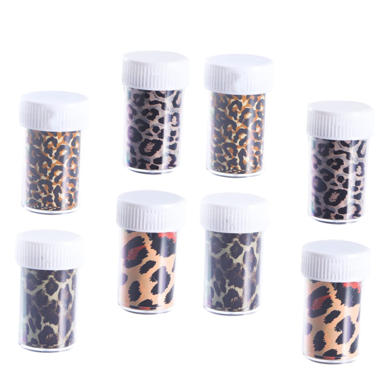 FRCOLOR 3 Pezzi 8 Set Di Adesivi Per Nail Art Con Motivo Leopardato 8 Bottiglie Di Adesivi Per Unghie Per Manicure E Decalcomanie Per Unghie