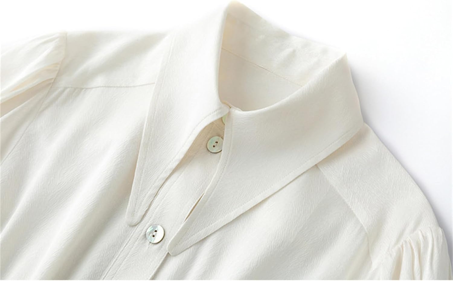 Women Spring Long Sleeve Herringbone Silk Shirt Button-Down Lapel Casual Blouse Tops