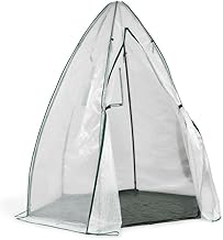 TERRE JARDIN 4 Seasons Greenhouse Winter Greenhouse - Reinforced Waterproof Tarpaulin - Weatherproof, Frost-proof, Anti-UV, Sturdy Steel Frame - Diameter 160 x Height 180 cm - Transparent