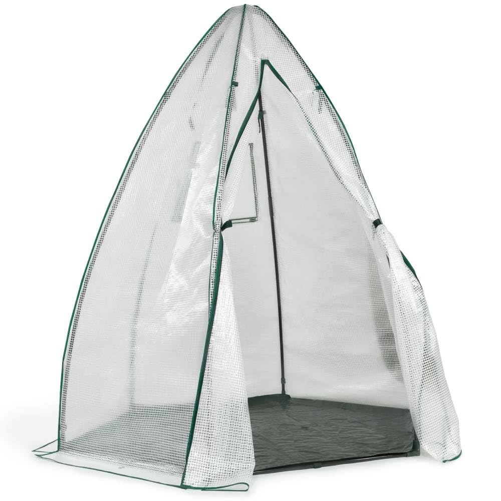 TERRE JARDIN Serre dôme Quatre Saisons, Acier et Polyéthylène Transparent - Ø 160 x H. 180 - Transparent
