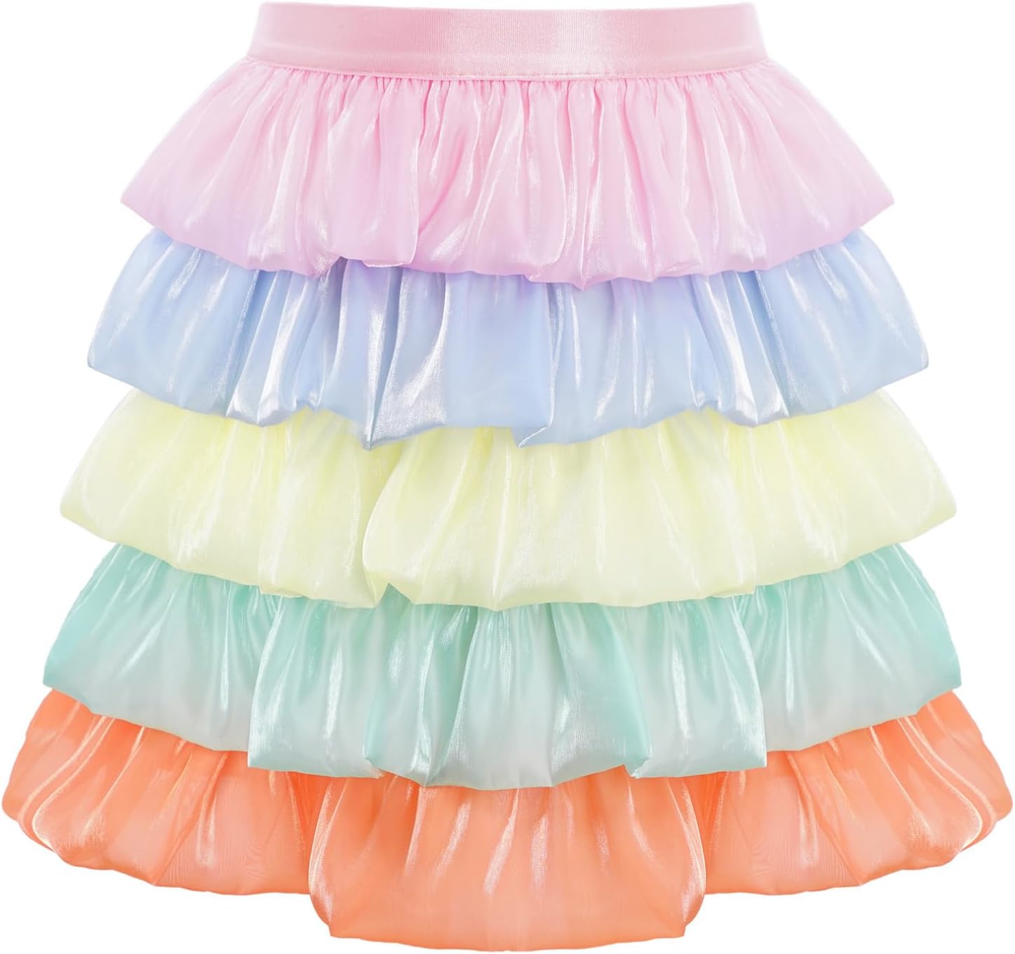 FEESHOW Girls Ballet Dance Tutu Skirt Tiered Ruffle Bubble Skirt for Dance Recital Party Daily Wear