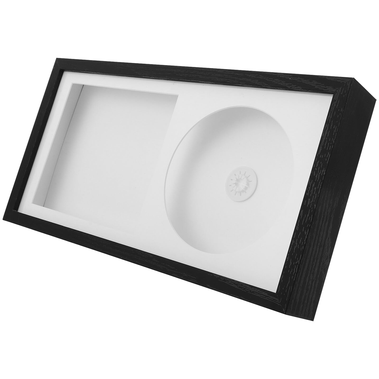 Présentoir mural en bois blanc pour CD et disques - Cadre flottant