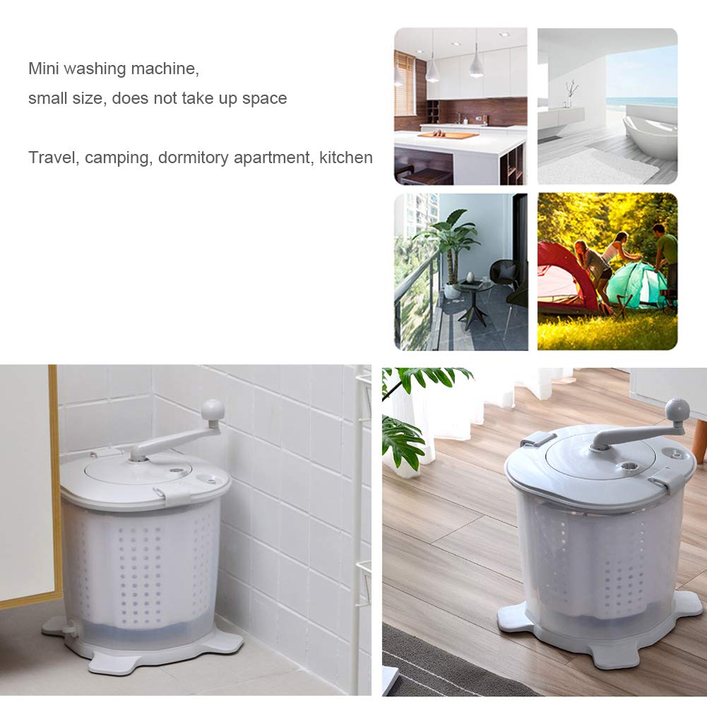 Washers Mini Lavatrice Manuale Piccola Lavatrice da Tavolo con Manico e cestello dell'Acqua Rimovibile, Lavatrice Portatile a disidratazione Rapida, per Campeggio all'aperto in Famiglia