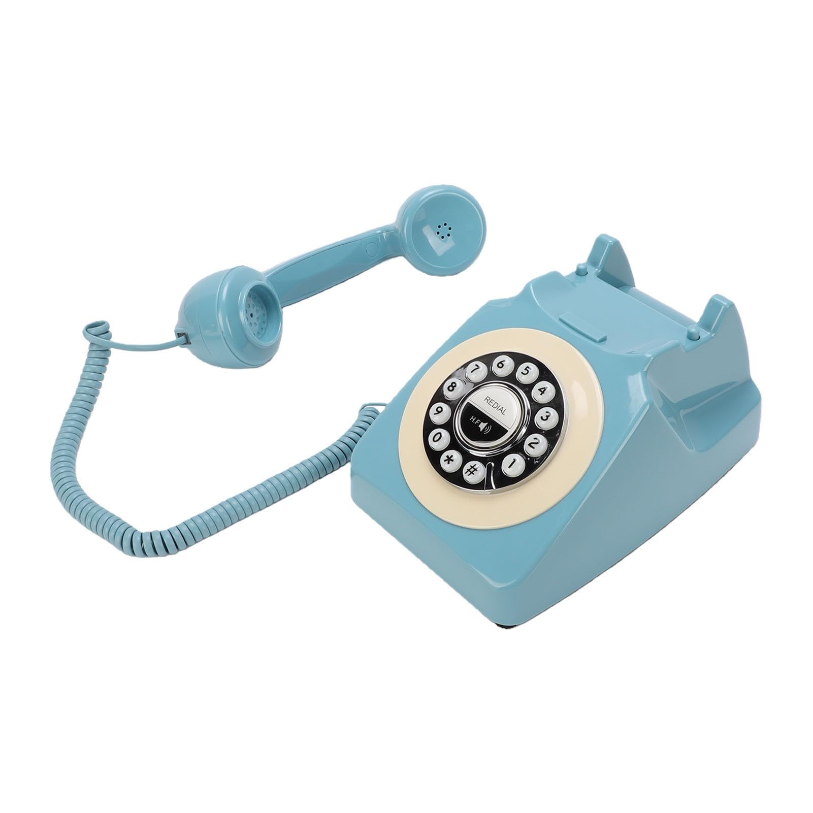 Bewinner Telefono retrò Bluetooth con Cornetta, Telefono Fisso Wireless per Casa e Ufficio, Supporta Chiamate in Vivavoce, Vivavoce e Riproduzione Musicale, Ricaricabile Tramite USB, (BLUE)
