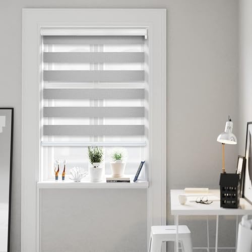 CHICOLOGY Persianas de cebra personalizadas, persianas de cebra para ventanas, persianas de cebra para ventanas, persianas de cebra sin cordón,