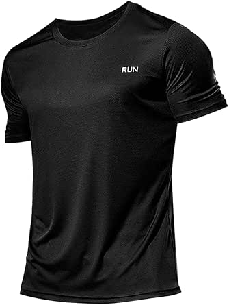 T-shirt de fitness manches longues homme, noir