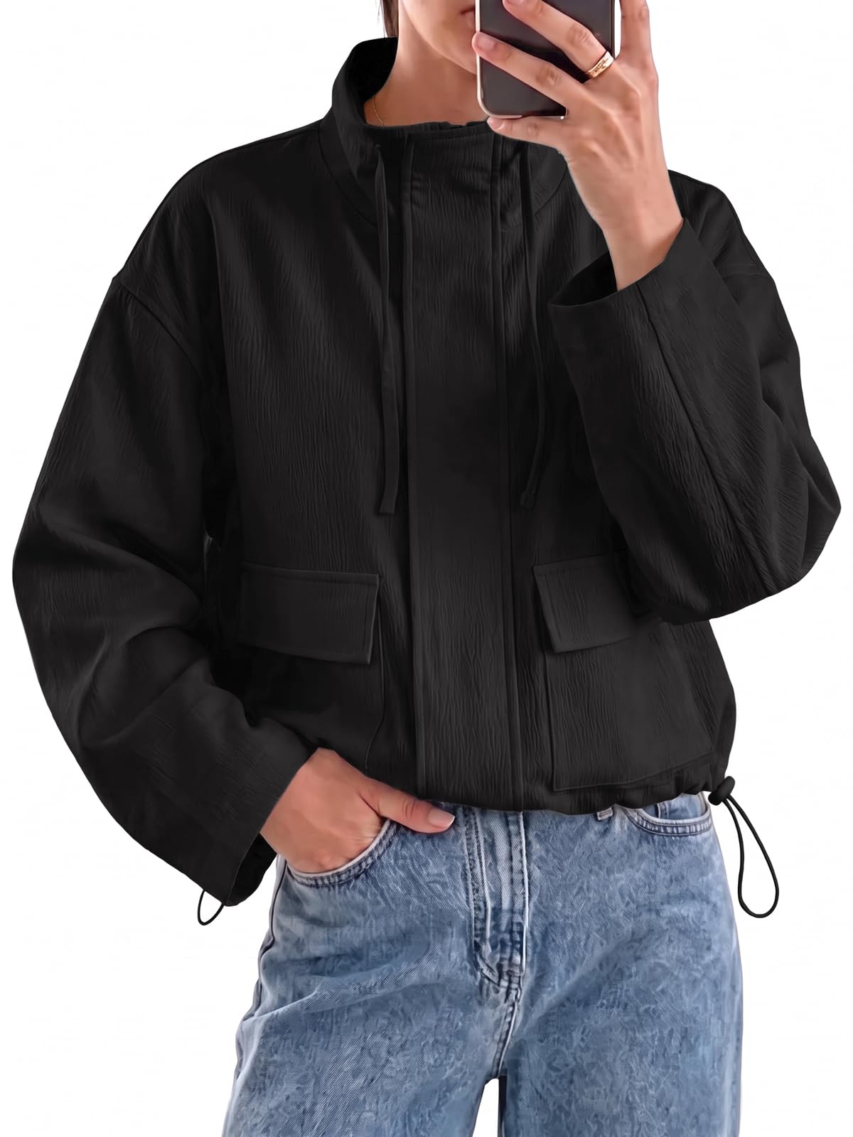 FISOEW Womens Cropped Jackets