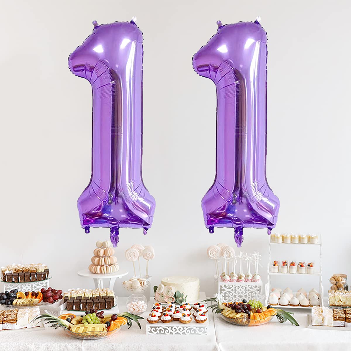 Purple 40 Inch Jumbo Number 11 Balloon With Detachable Crown - Foil Balloons For 11th Birthday Party Decor