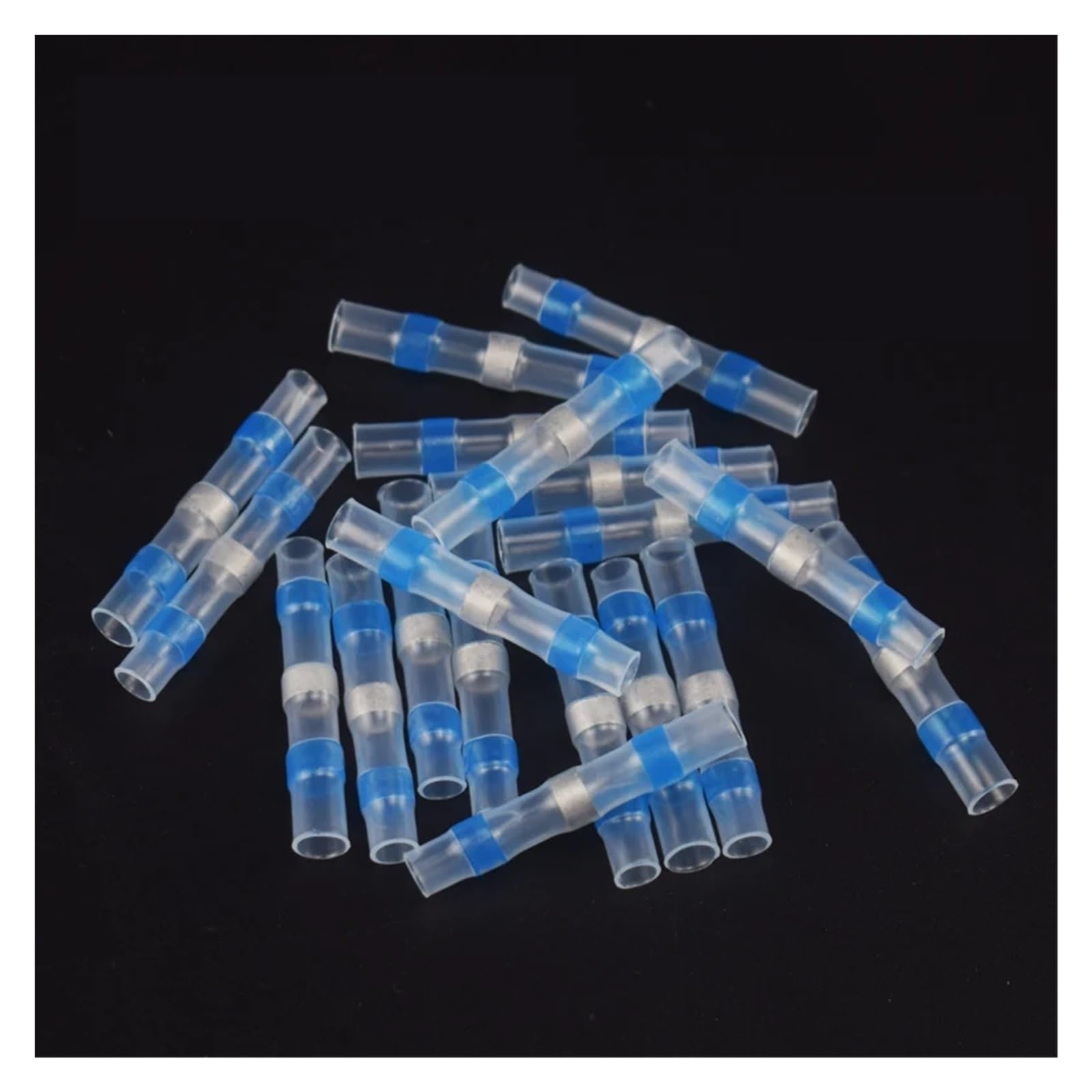 Wärmeschrumpf Stoßverbinder 50/100/200Pcs Solder Dichtung Wärme Stecker Schrumpfen Butt Anschlüsse Lug Terminals(Blue 100pcs)