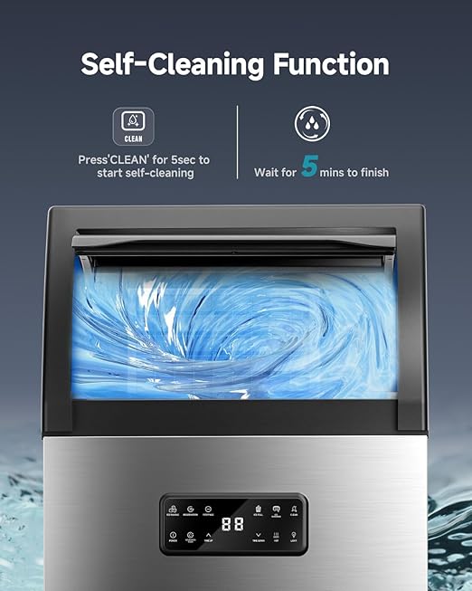 Máquina Comercial de Hielo EUHOMY 120 lbs/24h Acero Inoxidable miniatura 6