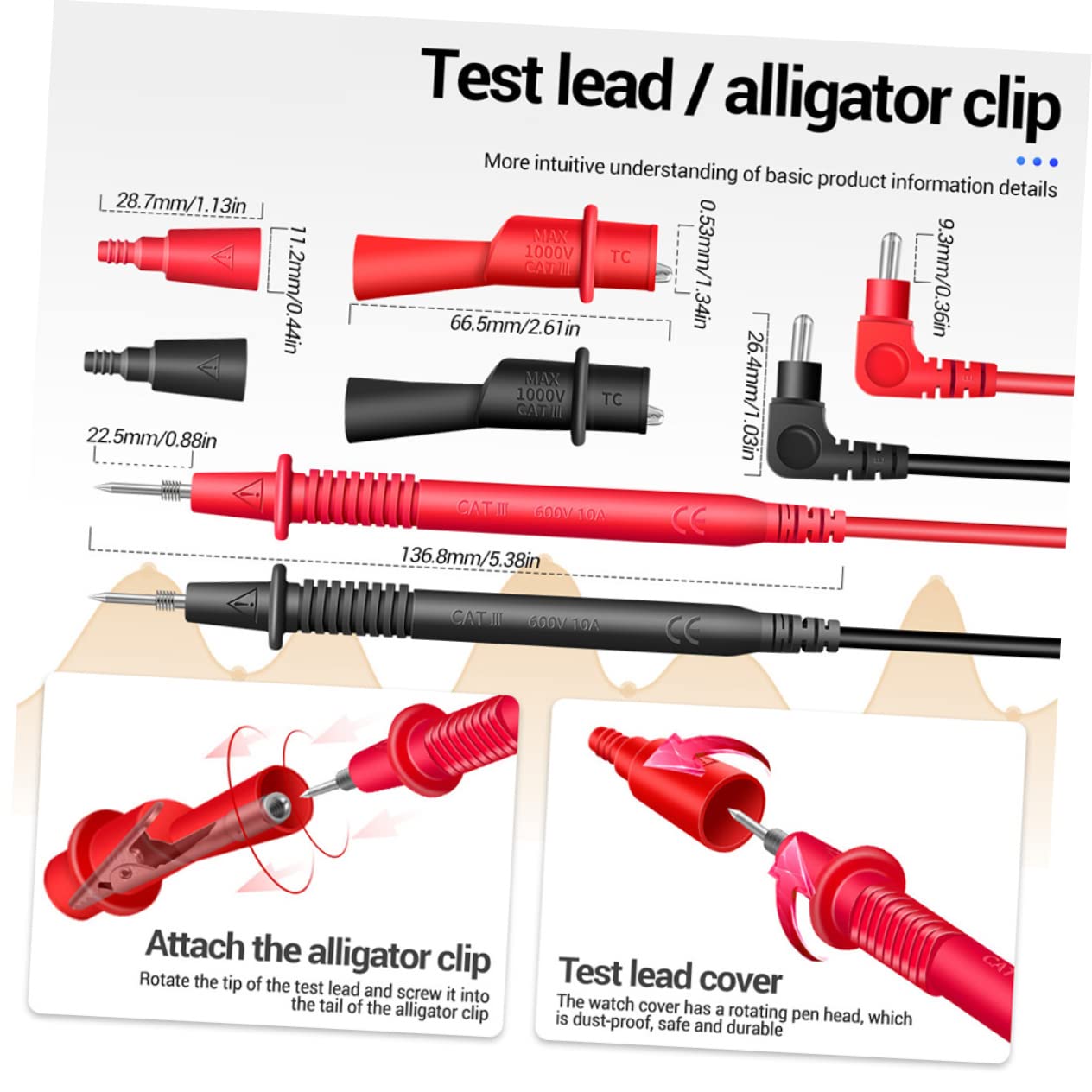Cabilock 1set Insulation Tester LCD Backlight Accurate Insulation Resistance for Electrical Equipment and Insulating Materials Compact Design High Load Capacity Easy