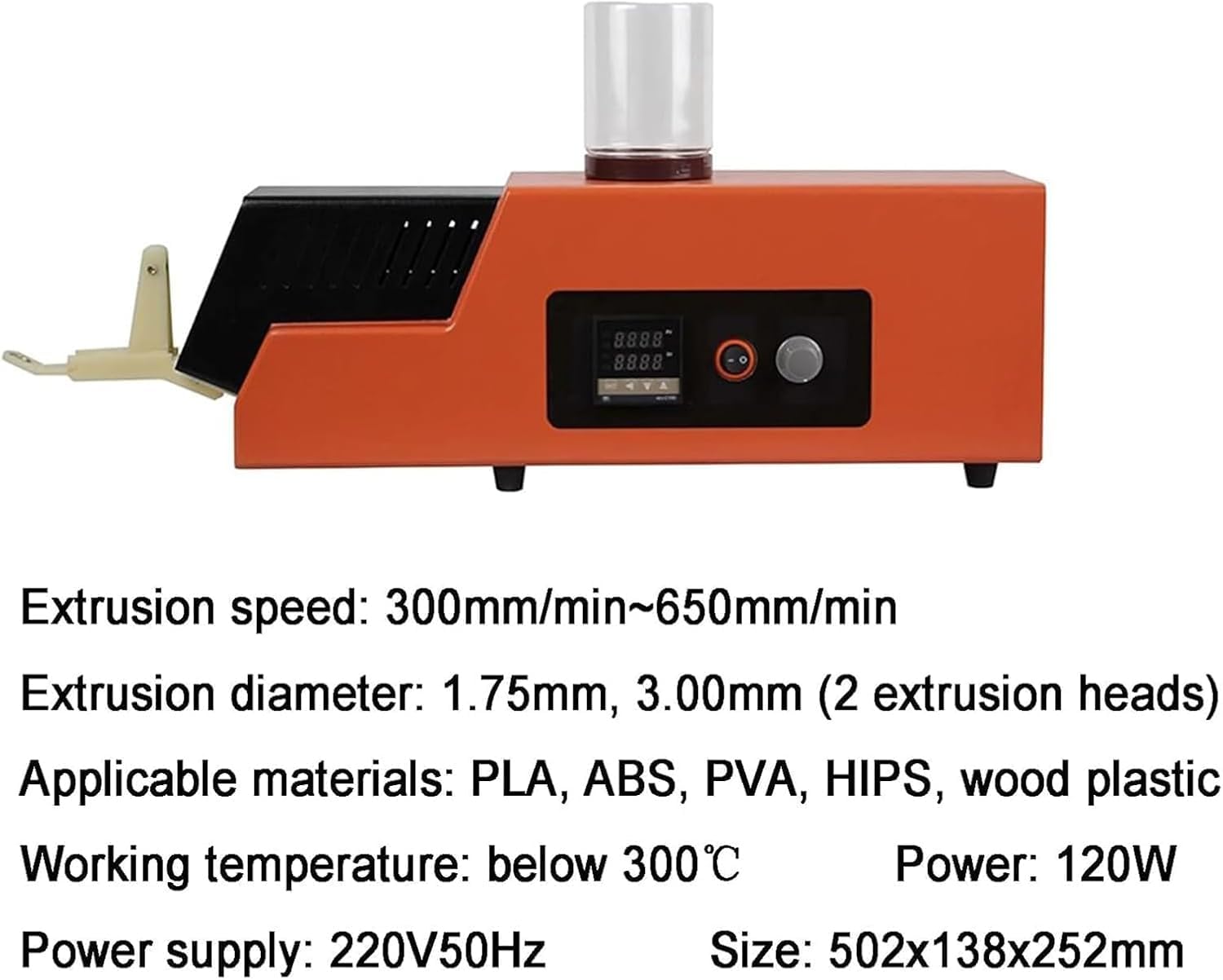 Estrusore Per Filamento Per Stampa 3d, Riciclatore Di Filamento Per Stampante 3d, Velocità Regolabile, Da 300 Mm/min A 650 Mm/min (velocità Regolabile), Per Materiali Pla, Abs, Pva