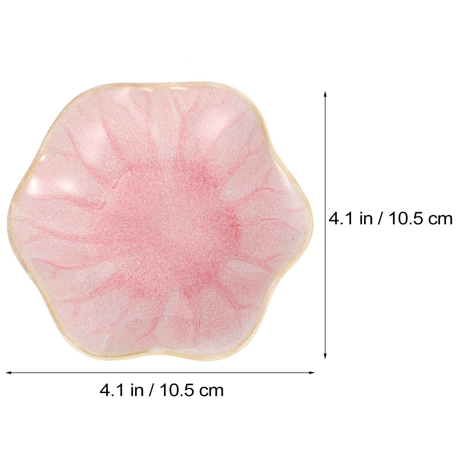 Cabilock Elegant Lotus Pattern Sauce Dishes 1 Set of 5 Ceramic Plates for Side Serving