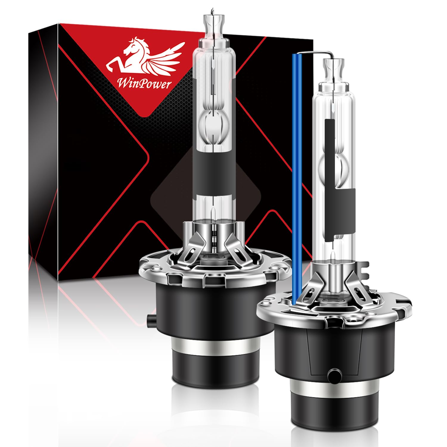 Sponsored Ad - WinPower D2R Xenon HID Headlight Bulb, 8000K Ice Blue White 35W Metal Stents Base High Low Beam Replacement Lights, Pack of 2