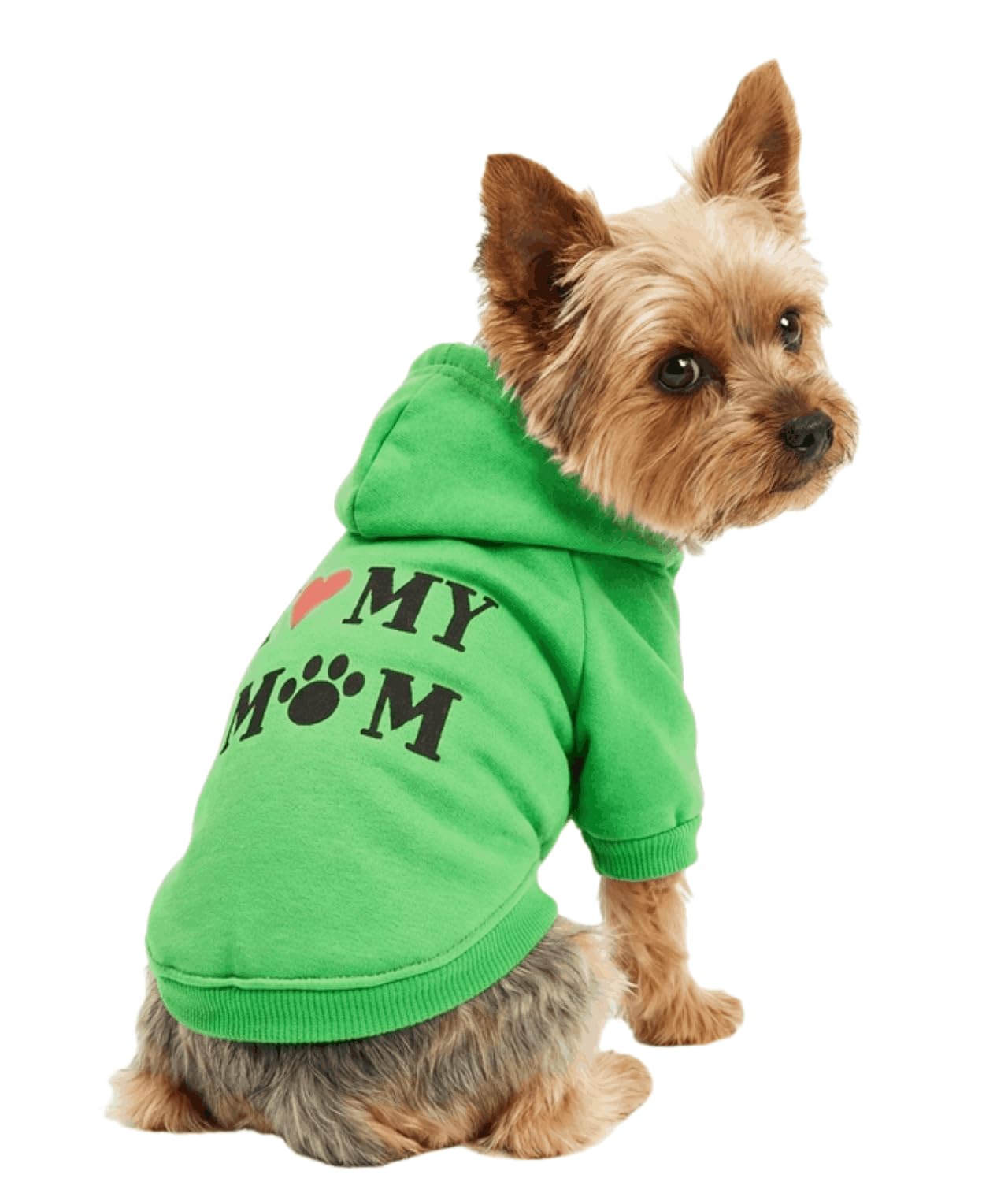 DroolingDog Dog T-Shirts Green I Love My Mom Shirts Puppy Apparel for Small Dogs XS Green โ image 1