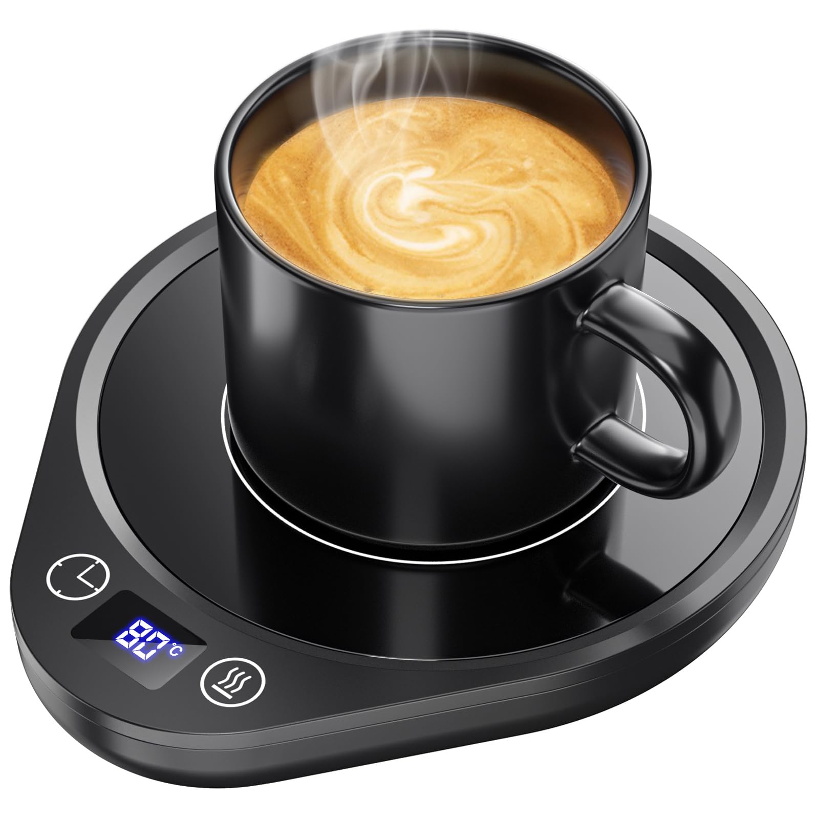 MQFORU Coffee Mug Warmer, Smart Coffee Cup Warmer for Desk with 3 Temperature Settings, 1-12 Timer, 4Hrs Auto Shut Off, Coffee Milk Tea Warmer for Home Office Desk Use (Black)