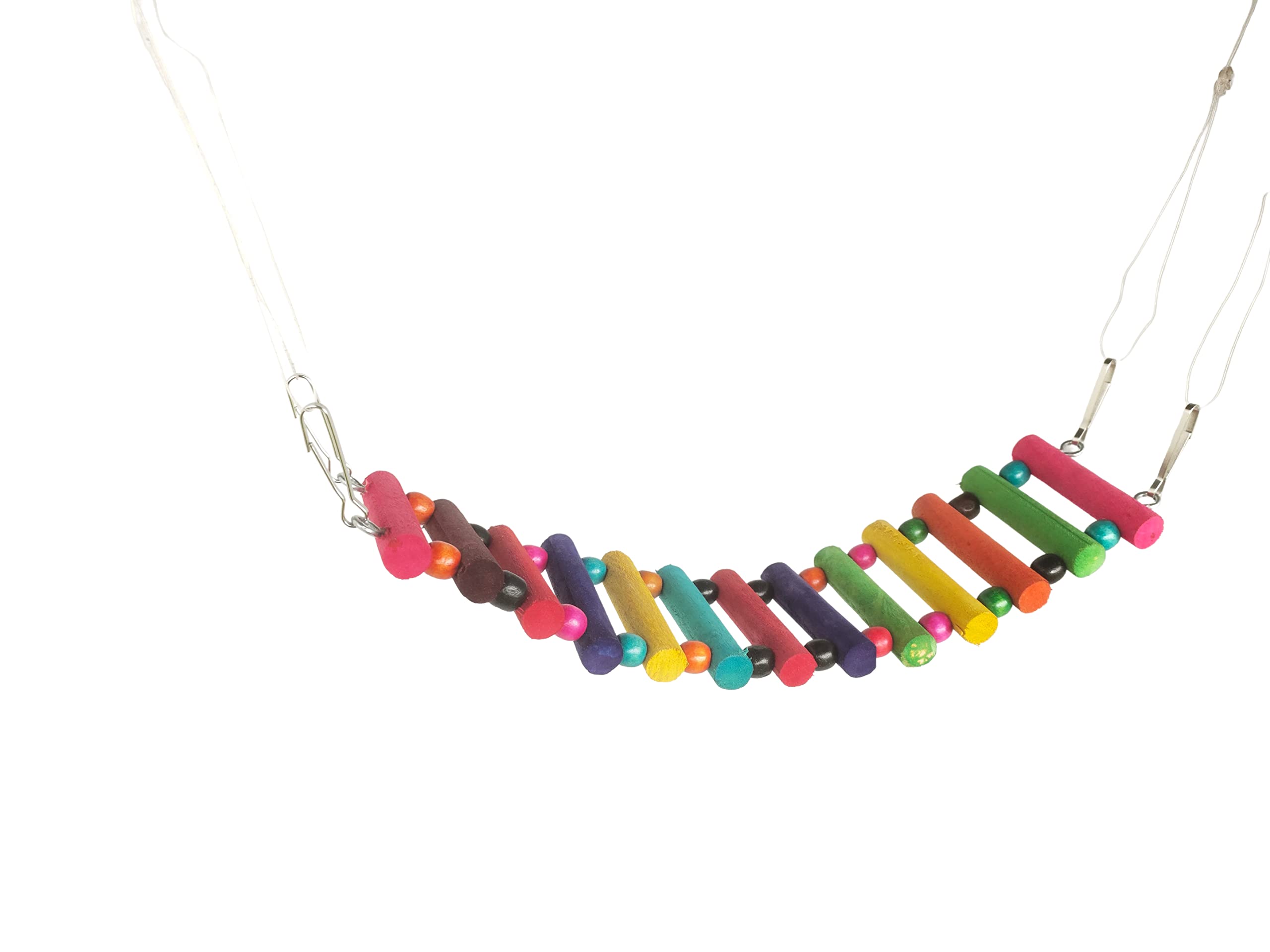 KSK Hamster Ladder, Parrot Wooden Ladder Hamster Hanging Hamster Suspension Bridge with Colorful Beads for Bird Cage Play Toy Parakeet Budgie Cockatiels Gerbils Guinea Pet Toy Accessories (B0BGZ3J1CJ) Amazon Price History, Amazon Price Tracker