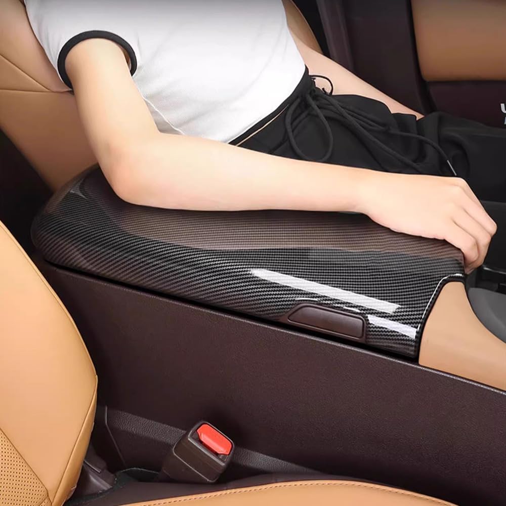 Car Carbon Fiber Central Control Armrest Box Cover Panel,Center Console Armrest Protector Trim Fit for Lexus ES 2018-2026 ES250 ES300h ES350 Automotive Interior Accessories