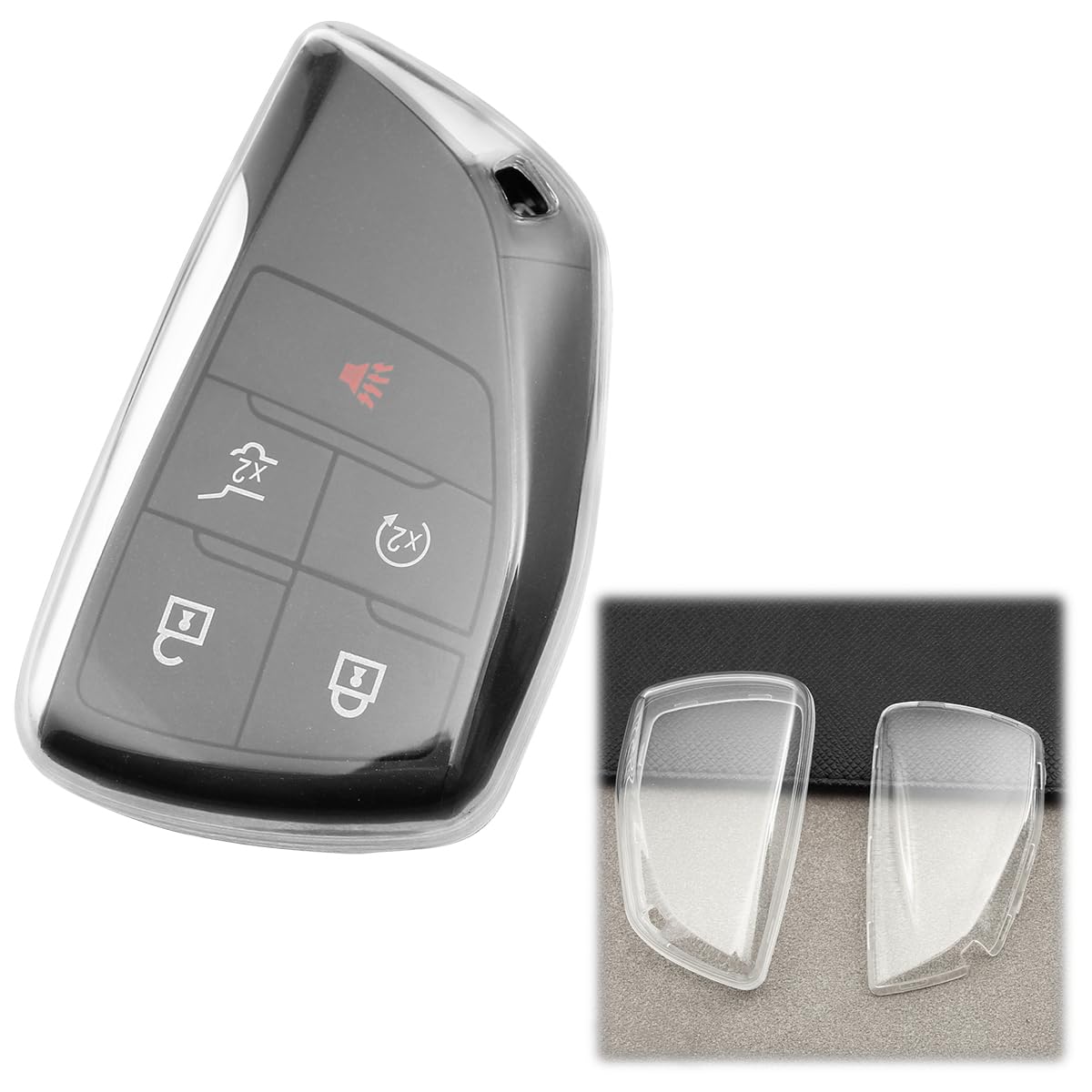 Soft TPU Key Fob Cover Protection Case Compatible for 2021-2026 Chevy Equinox Blazer Tahoe Suburban GMC Yukon Denali Silverado for Buick Envision 2021