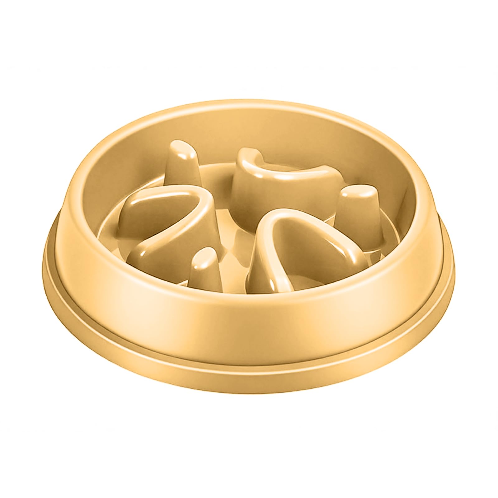 Dog Bowls, Slow Feeder Dog Bowl, Anti-Choking Puzzle Interactive Dog Food Bowl, Food and Water Bowl, Size Large-Yellow