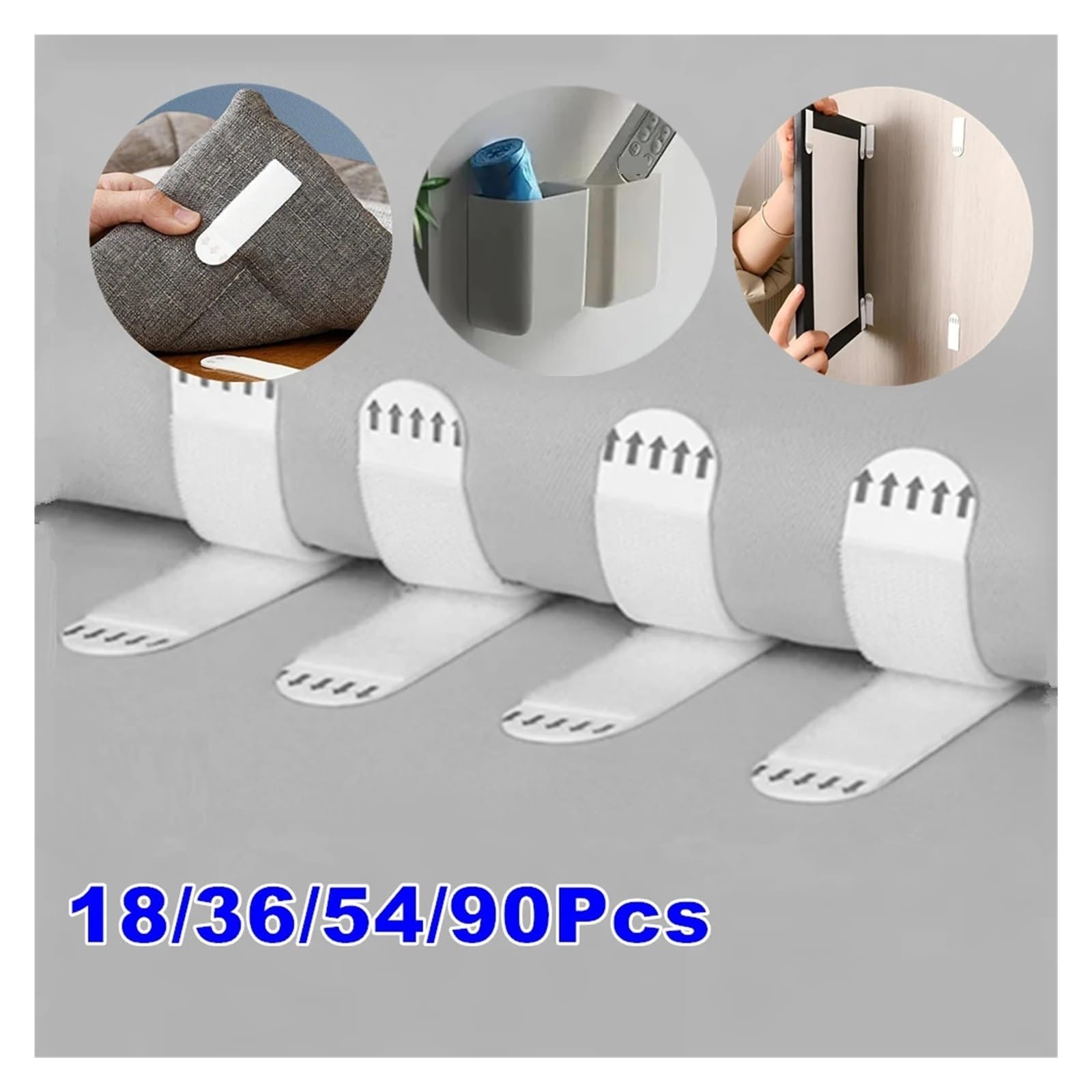 Tiras para colgar cuadros Tiras for colgar cuadros de alta resistencia, ganchos adhesivos for paneles yeso, marco extraíble sin perforación for decoración del hogar y la oficina(90pcs)