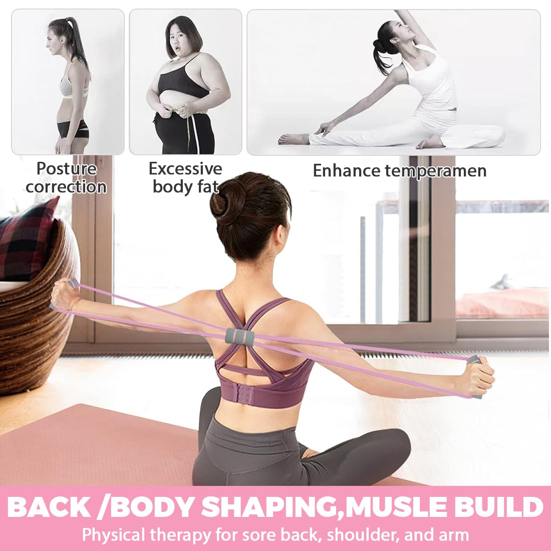 RUKAN Elastici Fitness Bande, Resistente Fascia Yoga Elastico, 25 Libbre, per Yoga, Allenamento della Forza e Camminata Metabolica