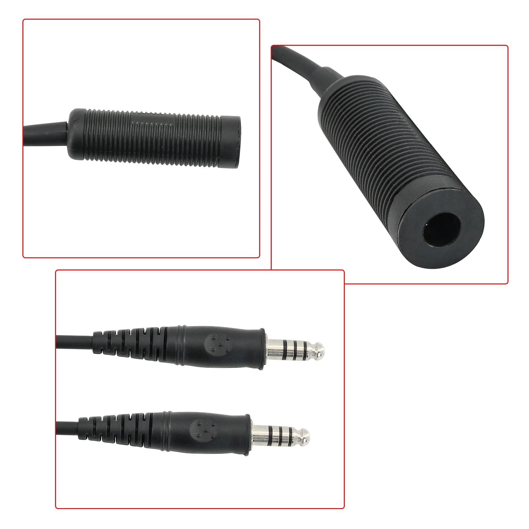 HEARFALCOM Taktyczny adapter do zestawu słuchawkowego jednoprzebiegowy na podwójny kabel kompatybilny z COMTAC SORDIN Tactical Hunting Shooting Headset (BK)