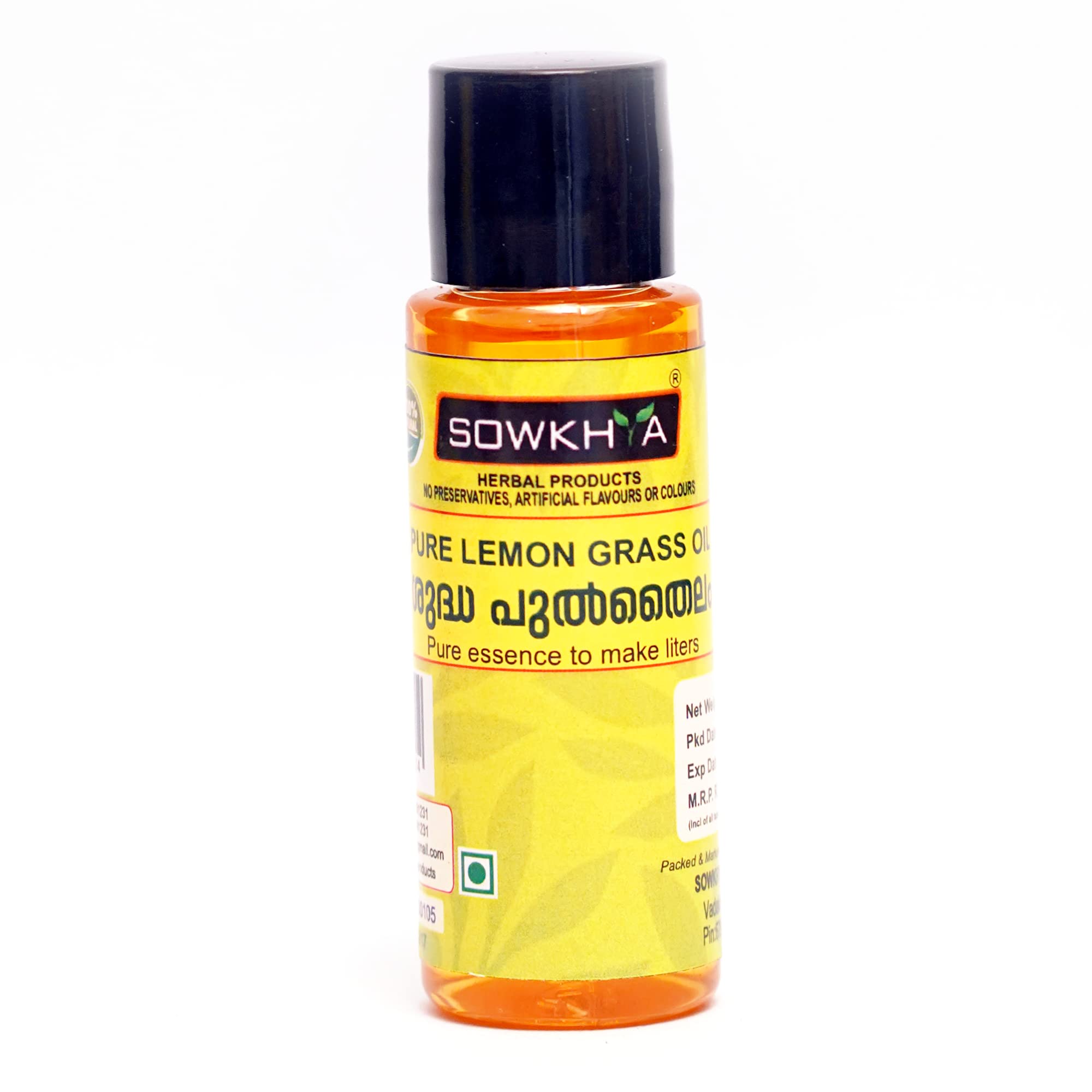 Sowkhya Organic Lemon Grass Essential Oil - Undiluted Pure and Natural Therapeutic Grade for Skin and Hair - Insect Repellent and Natural Deodorizer and Fragrance (30 ml - Pack of 1) (B0BVJGP1S8) Amazon Price History, Amazon Price Tracker