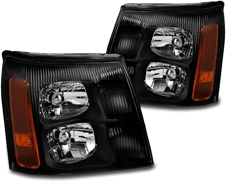 Replacement Black Headlights Headlamps For 2003-2006 Cadillac Escalade/ESV/EXT