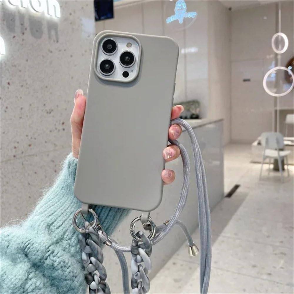 Coque collier iPhone 12 Pro silicone marbre gris finition premium - 8