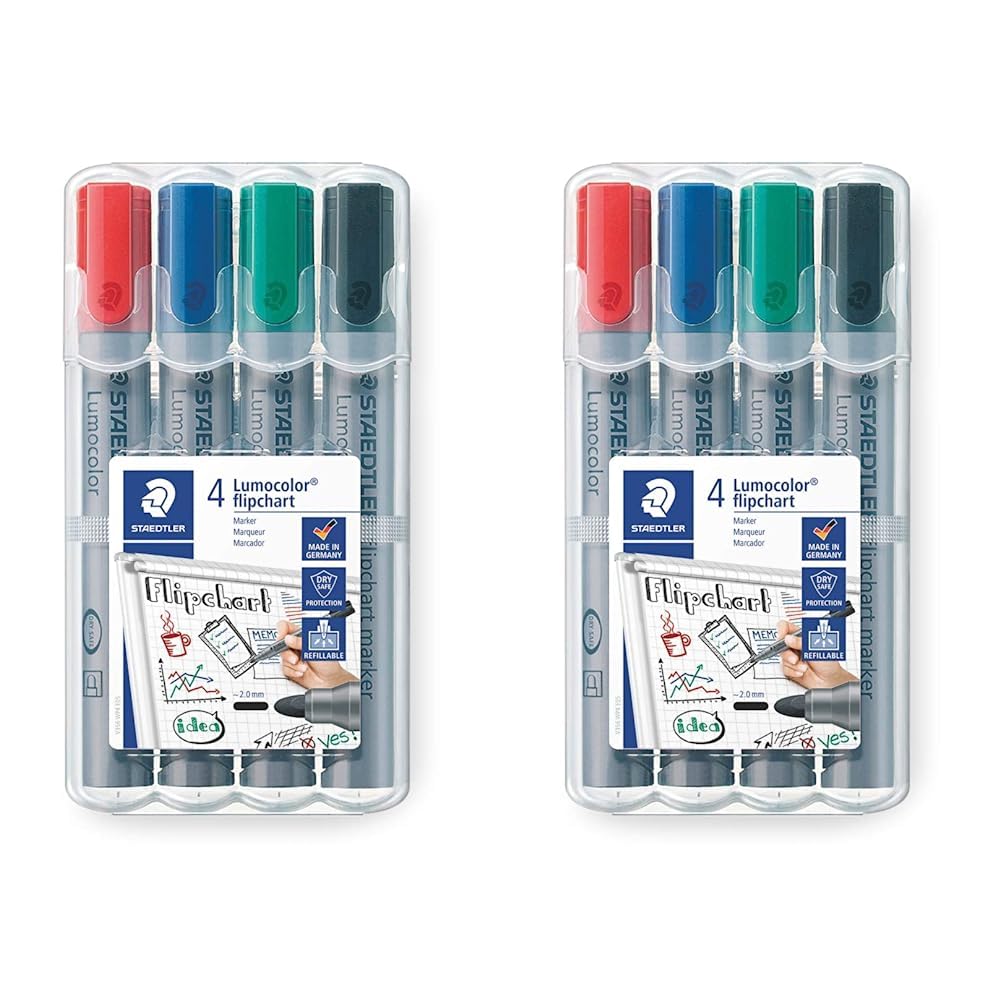 Staedtler 352-WP6 Permanent Bullet Tip Lumocolor Markers In A Wallet Of 6 Assorted Colours - View #11